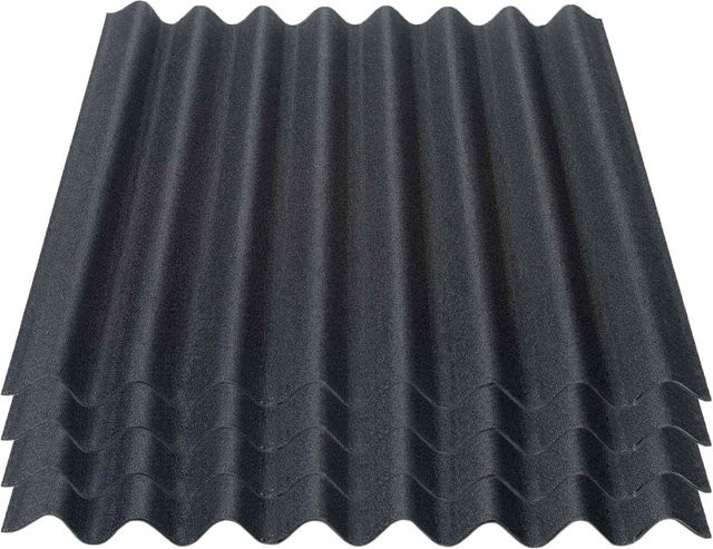 Onduline Easyline Bitumen-Dachplatte, 4er Pack, intensiv schwarz, B: 76,0 cm, T: 100,0 cm, H: 0,26 cm, Profil 95/38 - Bild 1