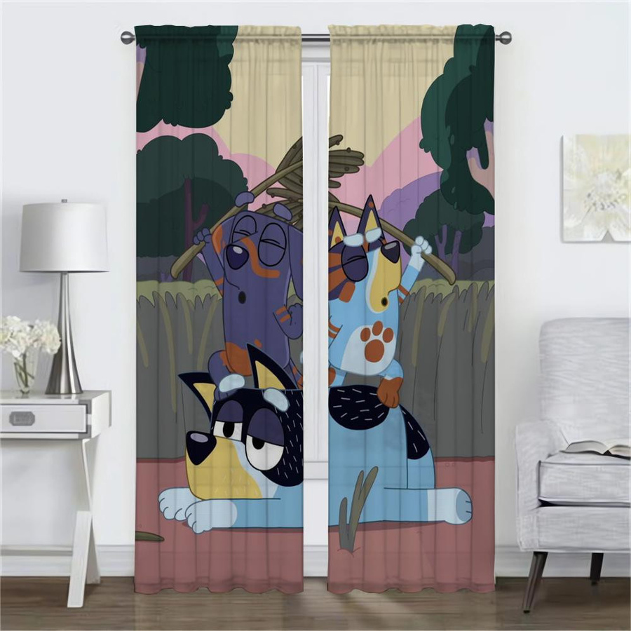 B-BlueyS Shades Halloween Trennvorhänge für Küche und Wohnzimmer, 2 Stück, halbtransparent, Mehrfarbig, Breite: 50 cm, Höhe: 70 cm - Bild 1