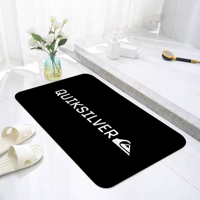 Rastar Quiksilver Logo-Bodenmatte in Schwarz, rechteckige Flanell-Fußmatte für Badezimmer und Wohnzimmer - Bild 4