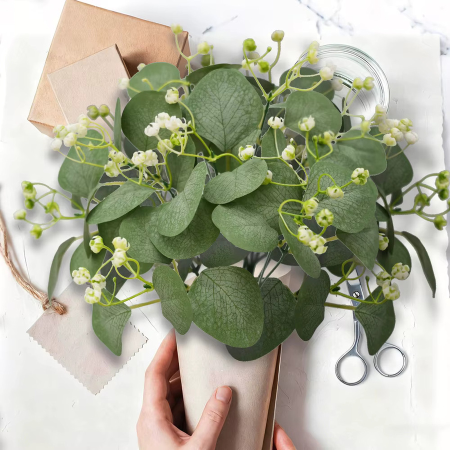 Künstlicher Eukalyptus mit Babyatems in Grün von ON-Merit für Tischdekoration und Hochzeiten - Bild 4