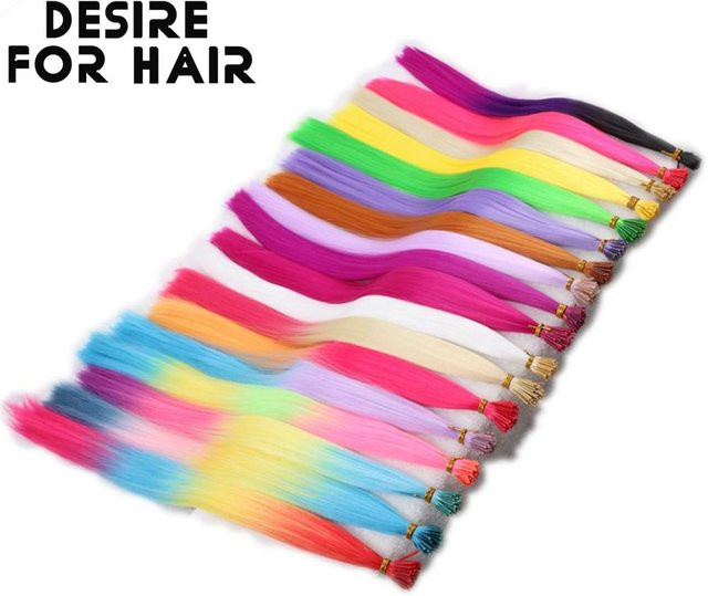 Desire for Hair I-Tip Micro Ring Haarverlängerungen, Synthetisch, Lila, 22 Zoll - Bild 1
