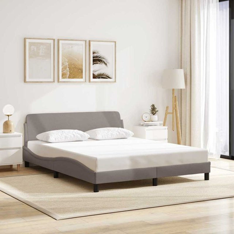 Vidaxl Polsterbett Modern in Taupe Meliert, Stoffbezogen, B/T/H: 160 x 200 cm - Bild 1