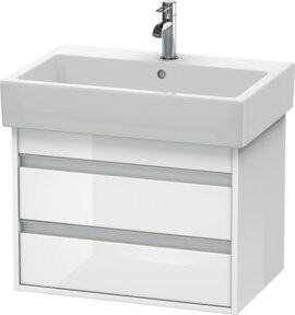 Duravit Waschtischunterschrank Ketho in Weiß Hochglanz mit 2 Schubladen, wandhängend, B/T/H: 65 x 44 x 48 cm - Bild 1