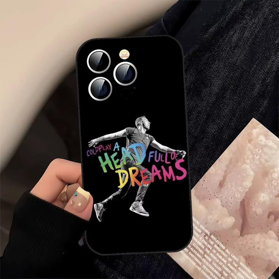 C-Coldplay Band Silikon Handyhülle für iPhone 11 bis 17 Pro Max in Schwarz Matt - Bild 2
