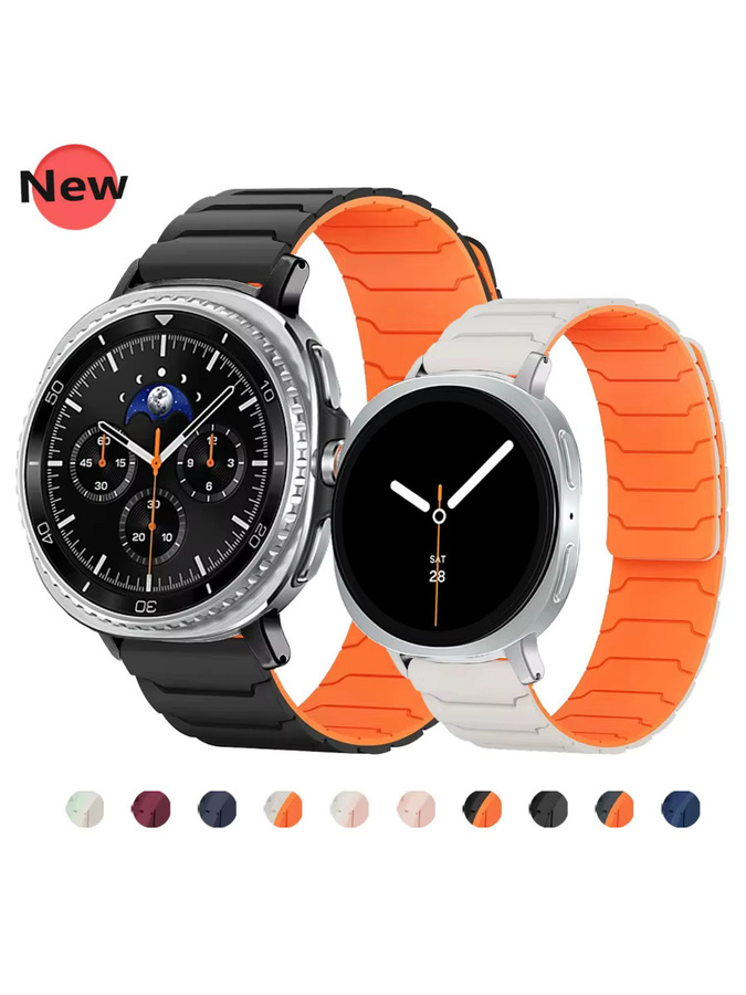 Samsung Uhrenarmband Silikon, Magnetisches Schlaufenarmband, Schwarz, Unisex - Bild 7
