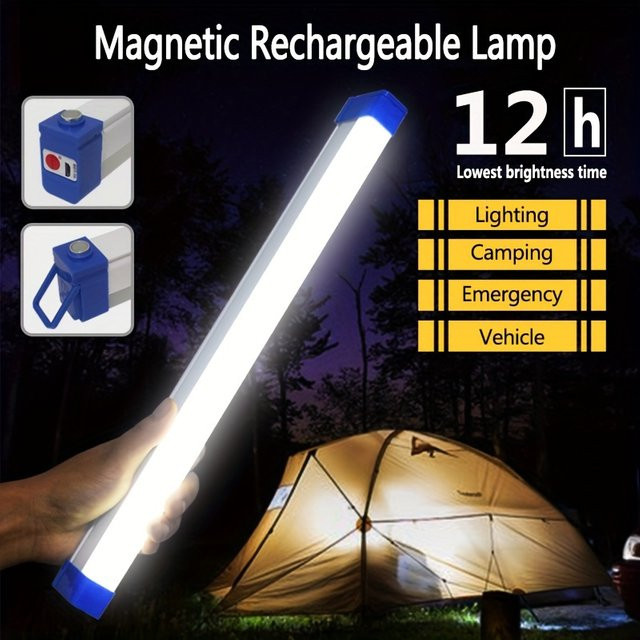 ZHIYU LED-Taschenlampe mit Flutlicht, USB wiederaufladbar, magnetisch, Blau - Bild 1