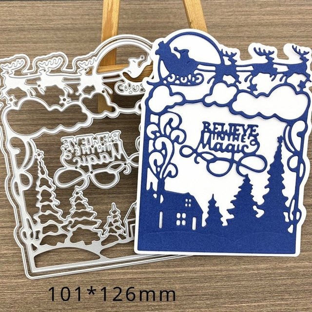 Blaues Metall-Prägemesser für Weihnachts-Handarbeiten und Sammelalben - Bild 1