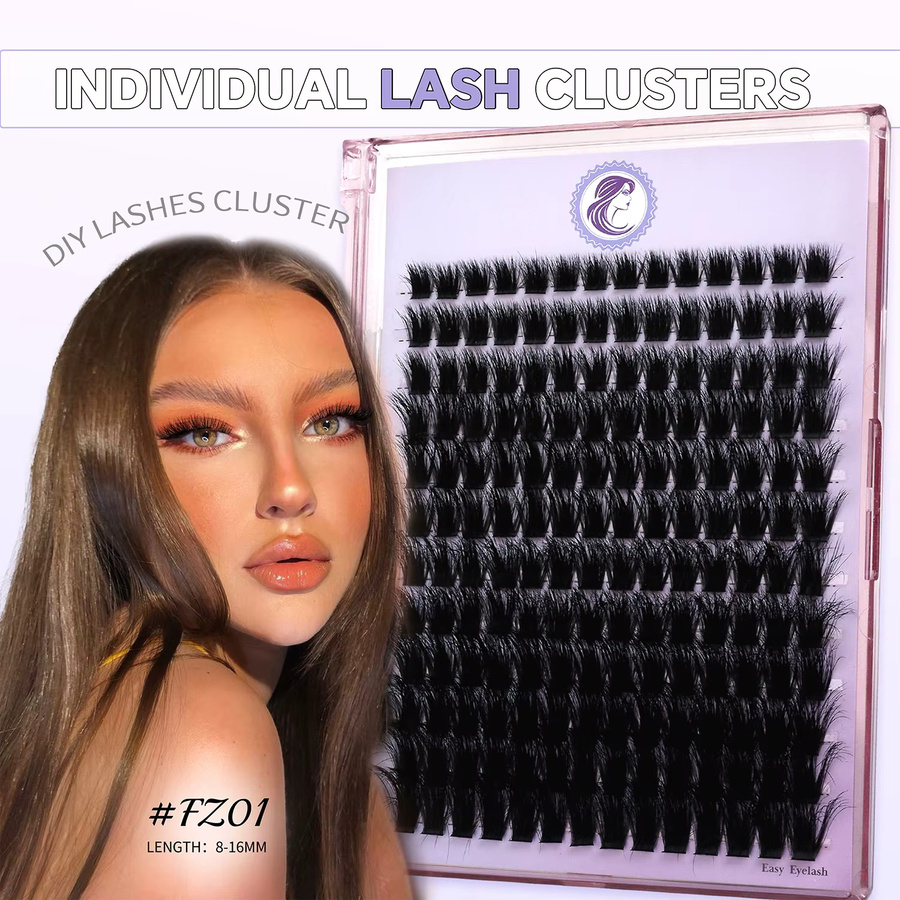 GROINNEYA Wimperncluster, 3D Faux-Nerzwimpern, Volumenwimpern - Bild 2