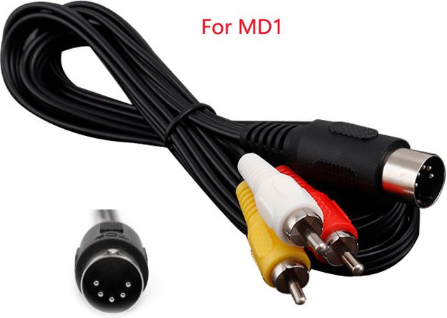 xunbeifang AV-Audio-Video-Kabel für SEGA Mega Drive 1 und Genesis 1 mit 3 RCA-Anschlüssen, Länge: 1,8 m - Bild 1