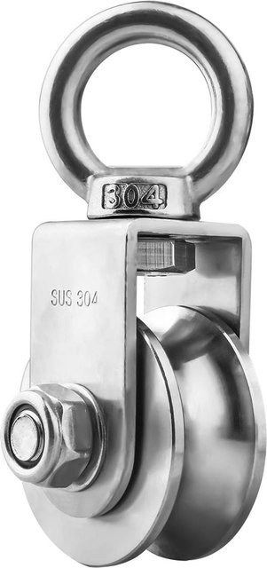 XMSJ U/V-Typ-Schwenkrolle mit Duplex-Lager aus Edelstahl 304 in Silber, superleises abnehmbares Rotationsroliensystem als Traktionsrad für das Fitnessstudio - Bild 1