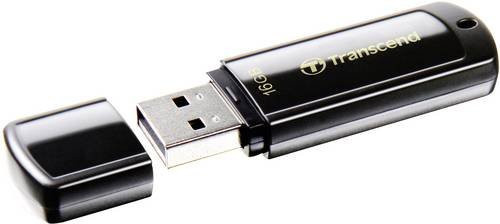 Transcend JetFlash 350 USB-Stick 16GB Schwarz USB-A USB 2.0 - Bild 1
