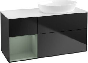 V&B Waschtischunterschrank Finion mit Wandbeleuchtung, Blau lackiert, Breite: 120 cm, Tiefe: 50,1 cm, Höhe: 50,1 cm - Bild 1