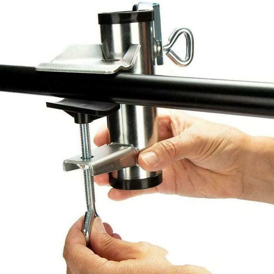 Zhipingingie Sonnenschirm Halter aus Metall in Schwarz für Terrassen und Decks - Bild 5