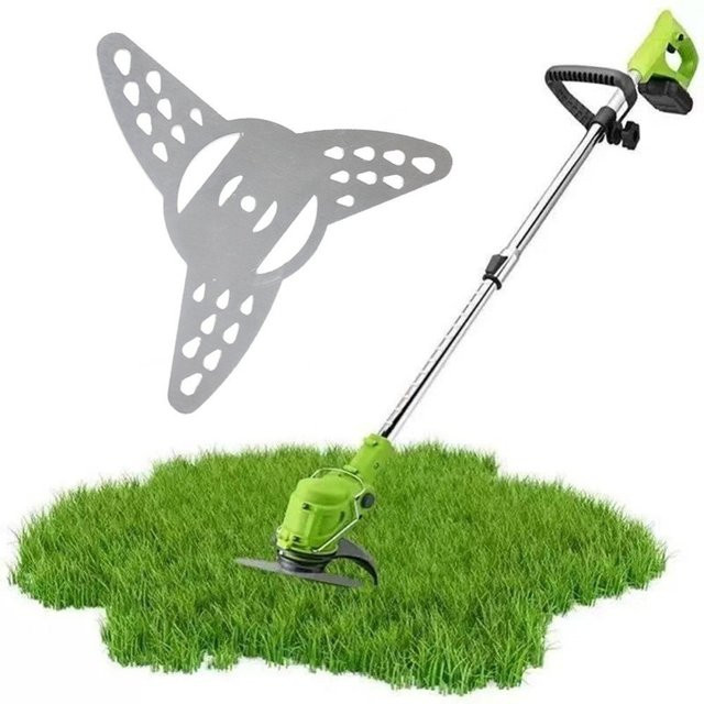Metall Gras-Trimmer Kopf mit 3 Zähnen in Silber für elektrische Rasenmäher, Durchmesser: 13 cm - Bild 1