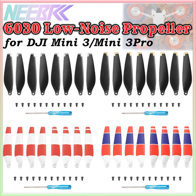 DJI 6030 Propeller Set für Mini 3 und Mini 3 Pro, 8 Stück geräuscharme Ersatzflügel in Silber mit Schnellverschluss - Bild 1