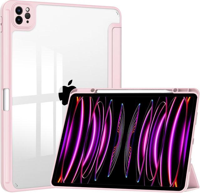 Luxus Schutzhülle mit Rückschale und Stifthalter für Apple iPad Pro 12,9 Zoll (6./5./4./3. Generation) in Blau und Pink - Bild 1