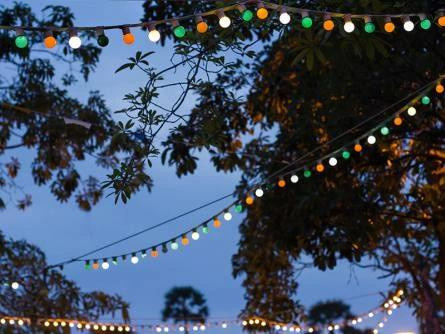 Super Merchant Außen-Lichterkette mit 10 G4-Lampen in Weiß, Rot und Blau, Länge: 12 m - Bild 2