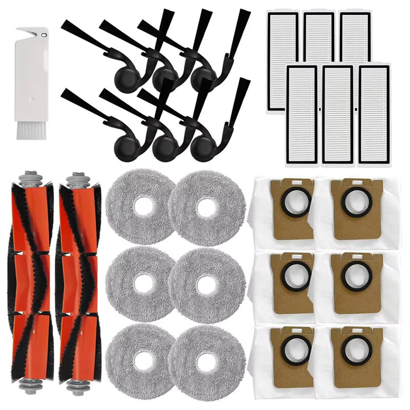 Xiaomi Robot Vacuum 5 5 Pro Ersatzteil-Set mit Hauptseitenbürsten, HEPA-Filtern und Moppbeuteln in Grün und Multicolour - Bild 3