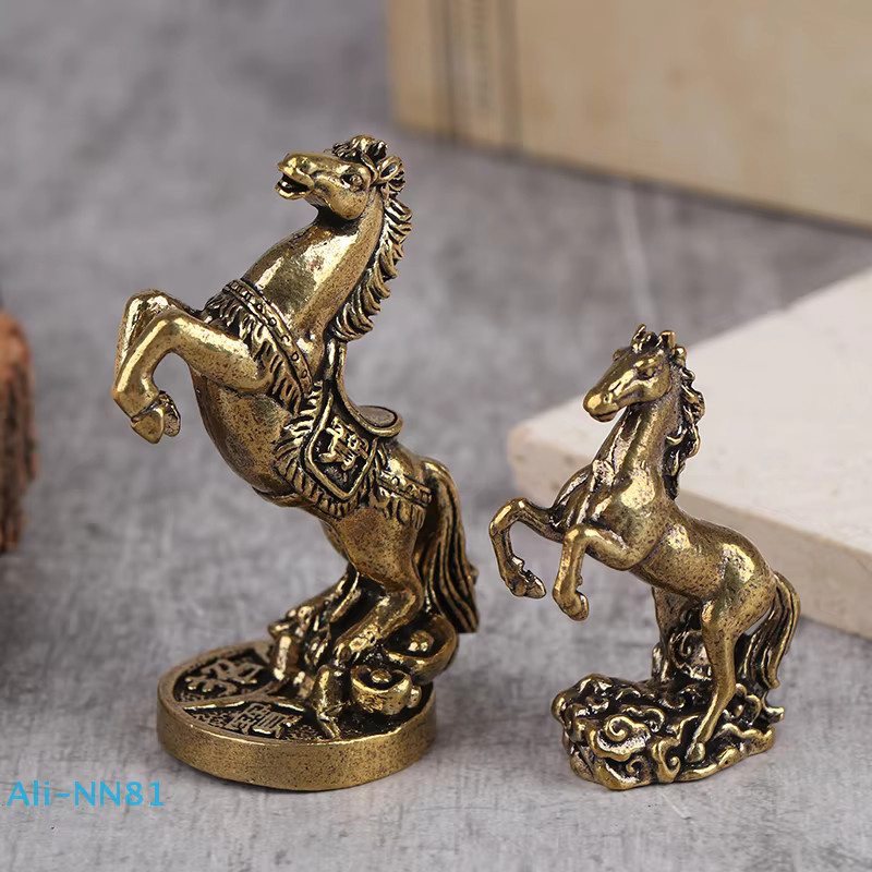 SHNGki Bronze Pferd Desktop Dekoration Metall Skulptur in Gold und Bronze für Wohnzimmer und Teetisch - Bild 2