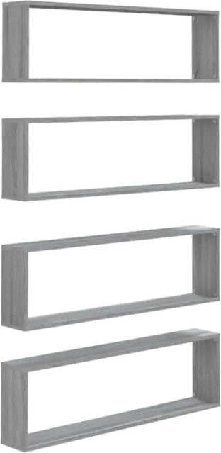 Set aus 4 Wandregalen von vidaXL in Grau Sonoma aus Holzwerkstoff, B/H/T: 100 x 15 x 30 cm - Bild 1