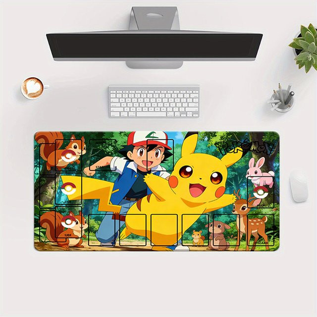 Potdemiel Pokémon Ash & Pikachu Forest Adventure TCG Spielmatte, Gaming-Mauspad, Schreibtischunterlage - Bild 1