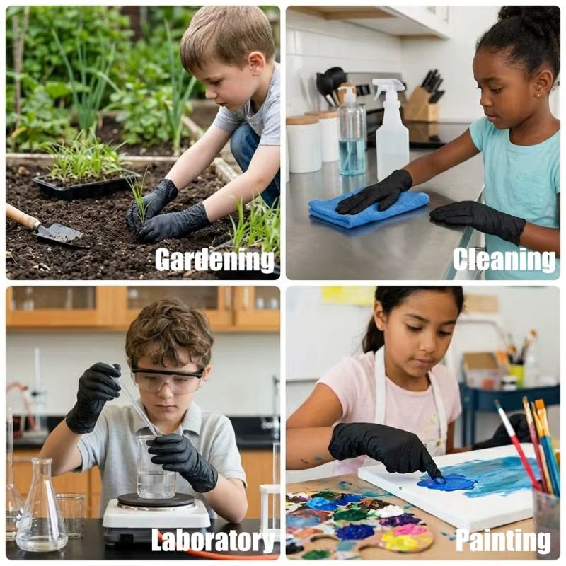 INMAICH Nitril-Einweghandschuhe für Kinder, latexfrei, Schwarz und Pink, 3,5 mil Stärke - Bild 6