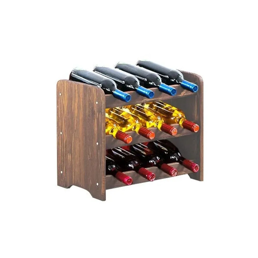 PROREGAL Pinotwine Weinregal aus massivem Kiefernholz, Braun geölt, H x B x T: 36 x 44 x 26,5 cm, Platz für 12 Flaschen - Bild 2