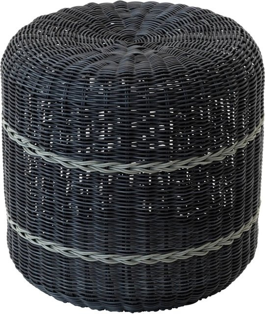 Lesli Hocker Saigon Wicker in Schwarz aus Polyrattan Durchmesser: 41 cm, Höhe: 40 cm - Bild 1