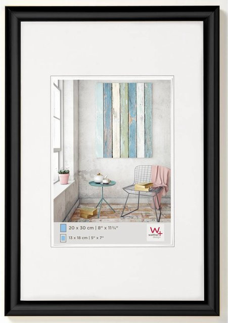 Walther Design Trendstyle Kunststoff Bilderrahmen Schwarz 10 x 15 cm - Bild 1