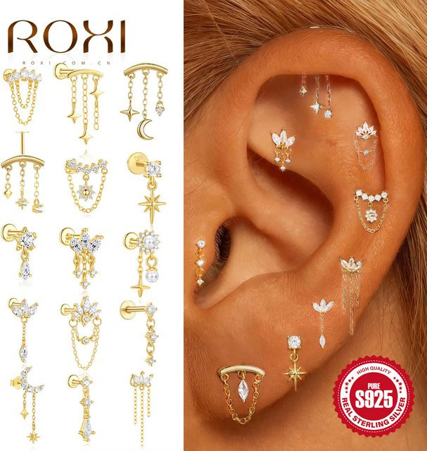 ROXI Ohrringe, 925 Silber, Stern-Quaste, Damen - Bild 1