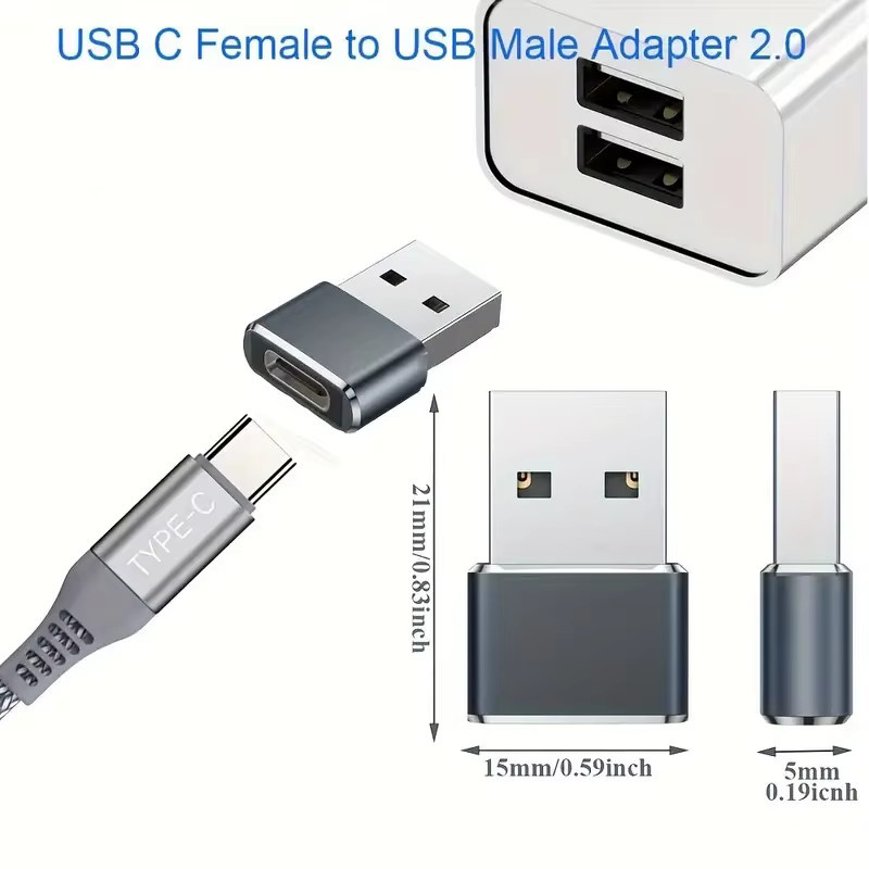 NNBILI 5er Set USB auf Typ C Adapter, USB-C Buchse auf USB-A Stecker, Konverter in Gold für iPhone, Samsung und Laptops - Bild 1