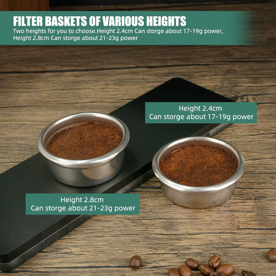 Dalinwell Druckloser Kaffeekorb aus Edelstahl für einlagigen Espresso, Silber, Durchmesser: 58 mm - Bild 3