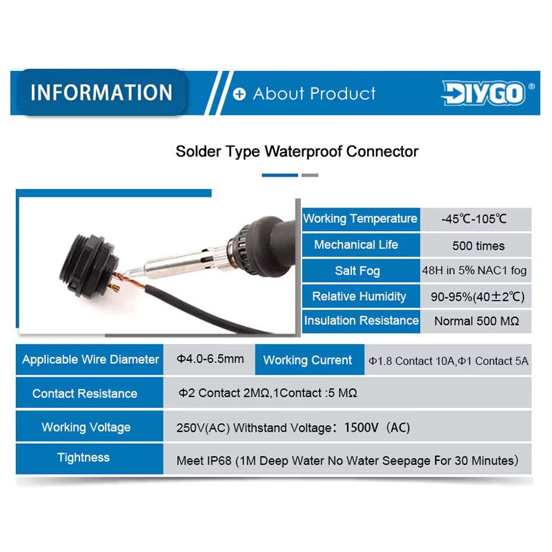 DIY GO Stecker und Buchse Typ SP16-2 quadratische Luftfahrt-Steckdose als elektrischer Kabel-Stoßklemmenblock in den Ausführungen 3, 4, 5, 6, 7 oder 9-polig - Bild 3