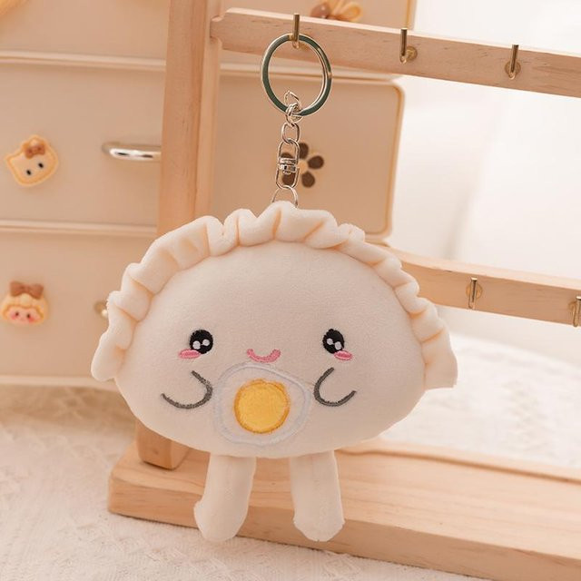 Yiran Health & Beauty Knödel Plüschkissen Schlüsselanhänger, Bunter Mehrfarbiger Essensknödel Kuscheltier mit Rotes Herz - Bild 1