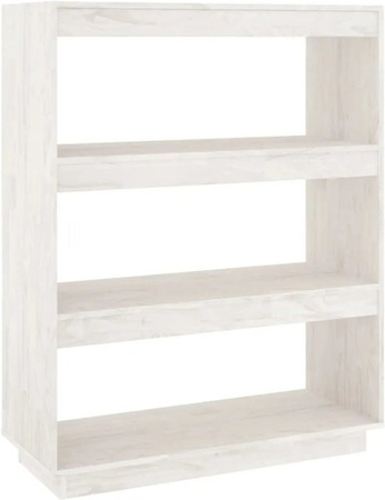 vidaXL Bücherregal und Raumteiler aus Kiefer-Massivholz in Weiß, B/T/H: 80 x 35 x 103 cm
