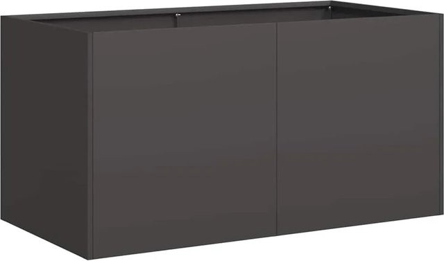 vidaXL Pflanzkübel aus kaltgewalztem Stahl in Schwarz, B/T/H: 80 x 40 x 40 cm - Bild 1
