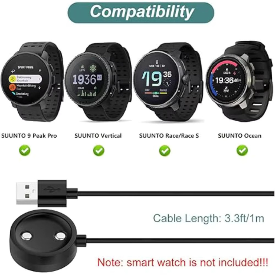 Suunto Smartwatch Ladegerät, USB-C, Schwarz - Bild 4