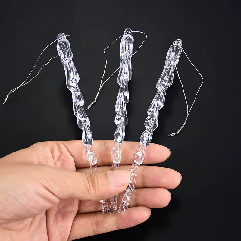 10 Stück ZQNYCY Eiszapfen Anhänger Transparent, 13 cm Simulation Eis für Weihnachtsbaum und Party Dekoration - Bild 5