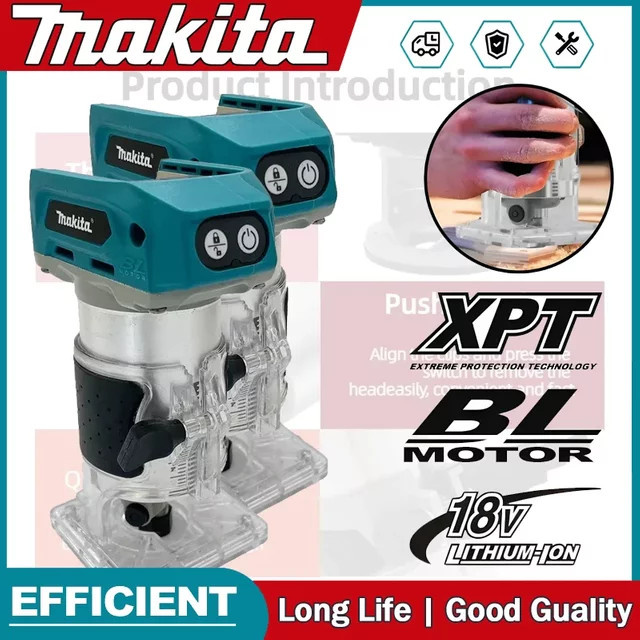 Makita DRT50 18V LXT Akku-Trimmer in Petrol, bürstenloser Motor, professionelles wiederaufladbares Schlitz- und Fräswerkzeug sowie Kantenschneider - Bild 1
