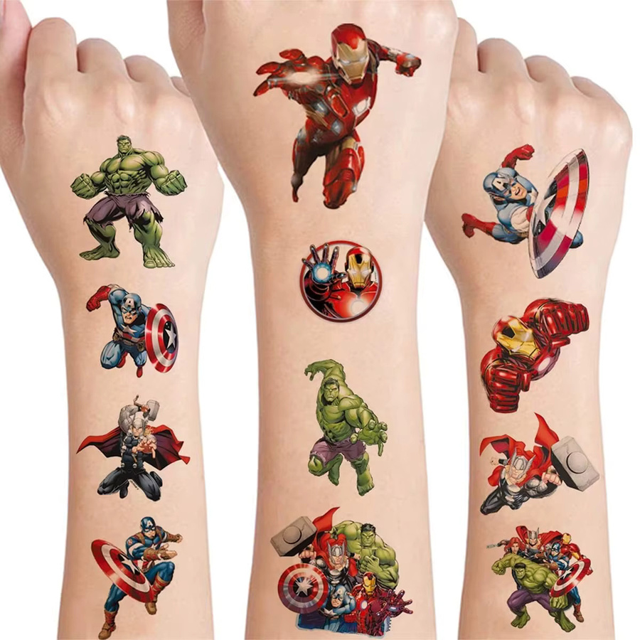 Marvel Avengers Iron Man und Spider-Man, Temporäre Tattoo-Aufkleber, 4-teiliges Set - Bild 4