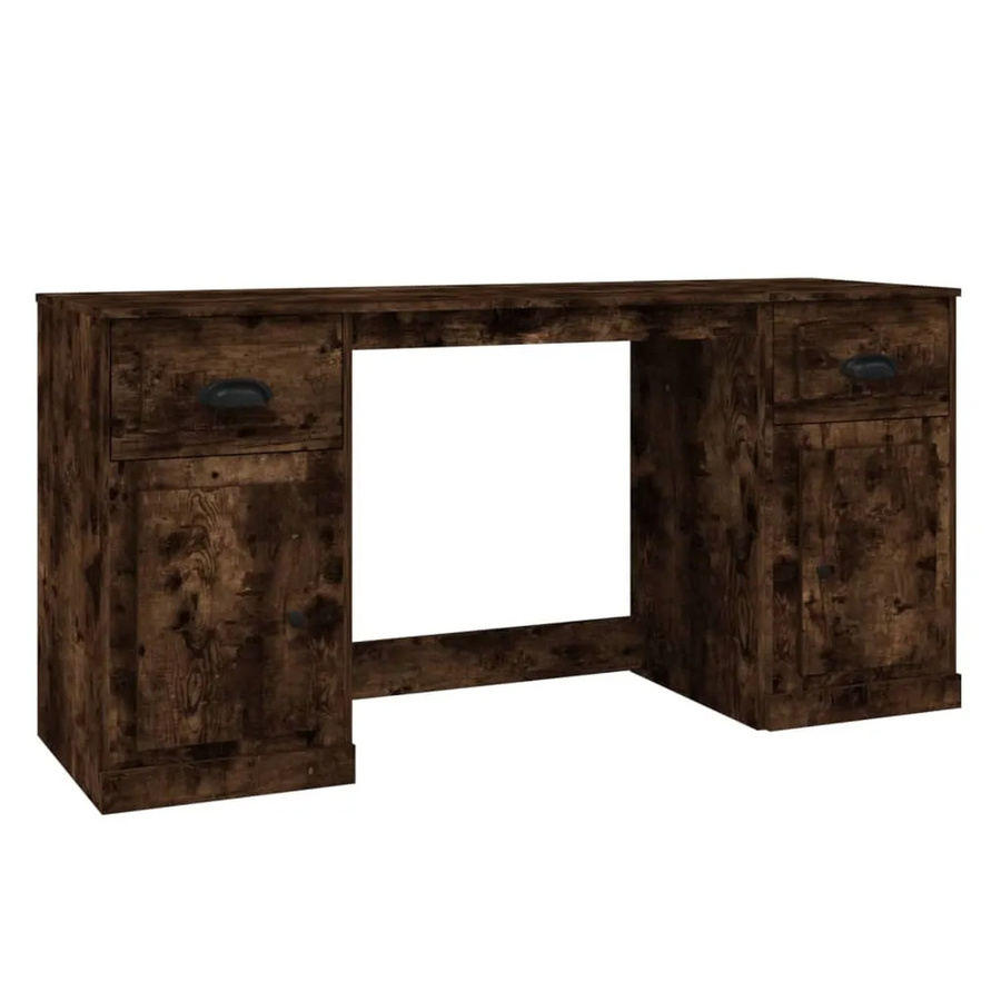 vidaXL Schreibtisch mit Schränken aus Holzwerkstoff in Räuchereiche, Braun, B/T/H: 150 x 75 x 75 cm - Bild 2