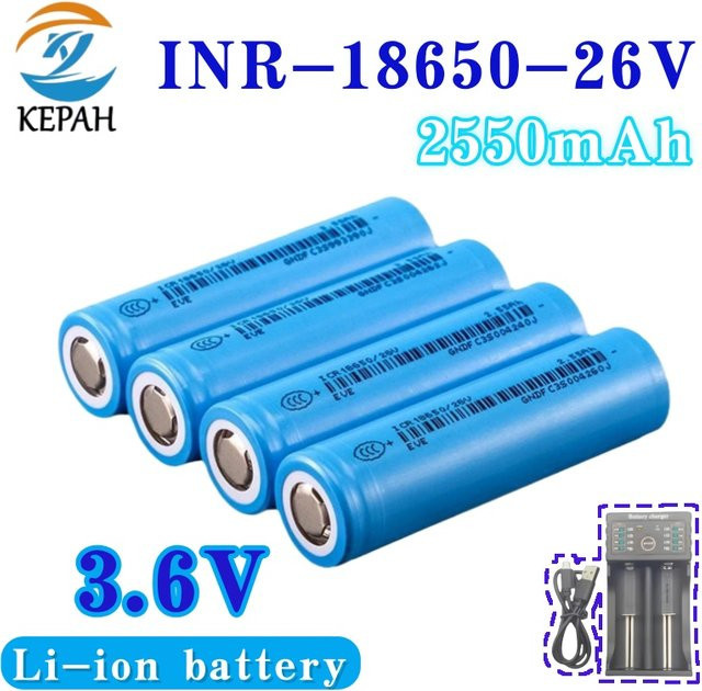 KEPAH ICR 18650 Lithium-Ionen-Akku, 3,6V 2550mAh, Blau, wiederaufladbar - Bild 1