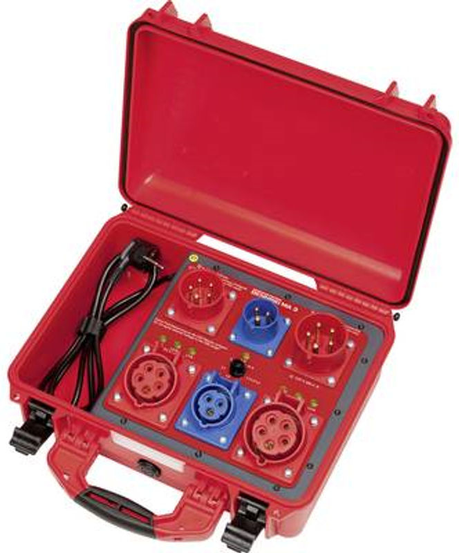 Benning Messadapter MA 3 für passive Prüfungen in Rot mit CEE-Kupplungen 16A 3-polig, 32A 5-polig und 16A 5-polig sowie CEE-Steckern 16A 3-polig, 16A 5-polig und 32A - Bild 2