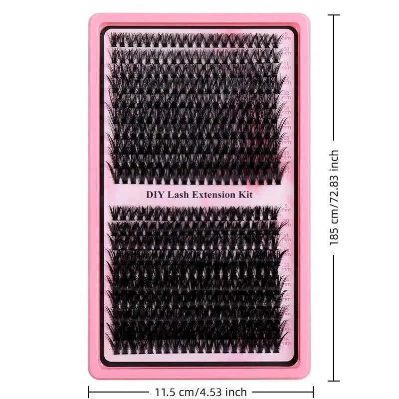 dimshow Wimpern-Cluster-Set, D-Curl, 9-16mm, Wispy, Unisex - Bild 5