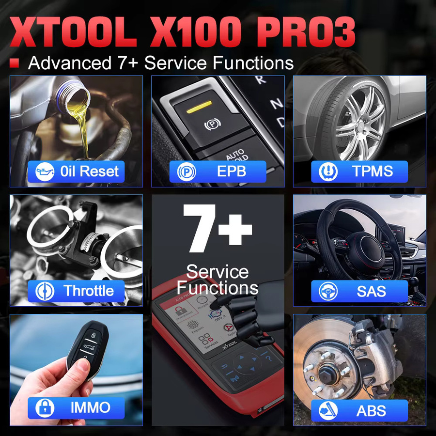 XTOOL X100Pro3 Key IMMO Programmiertool mit EEPROM-Adapter und 13+ Reset-Funktionen als vollständiger OBD2-Automodeleser in Rot - Bild 2