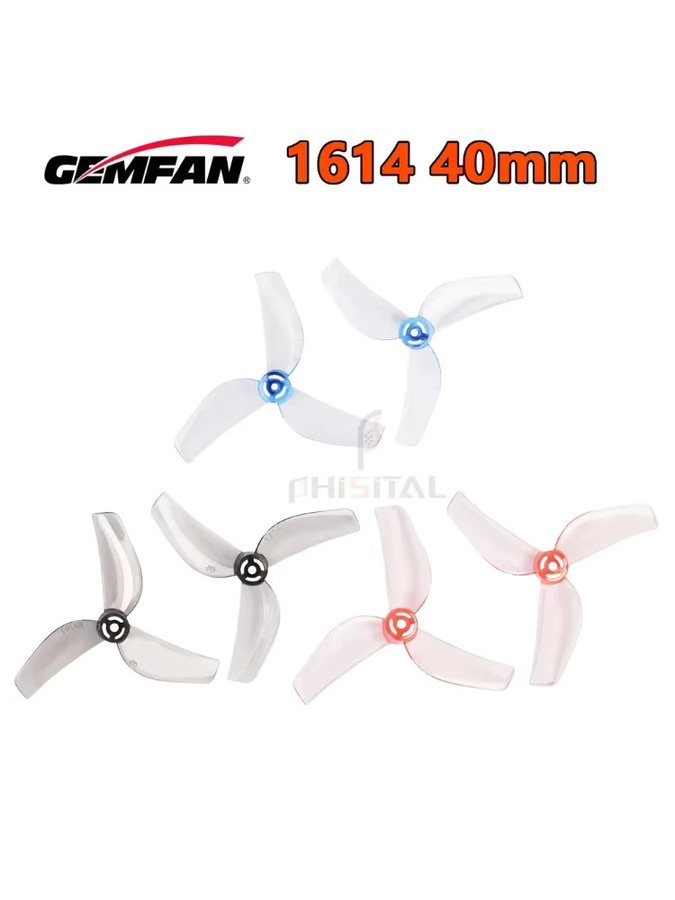 Gemfan 1614 3-Blatt PC-Propeller T-Mount für FPV RC Freestyle Tinywhoop Drohnen, Farbe: Blau - Bild 2