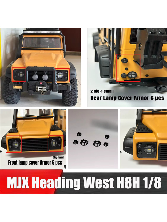 MJX Heading West H8H 1/8 RC Auto Ersatzteile, Blinkerabdeckungen und Rücklichtschutz, Zubehör - Bild 6