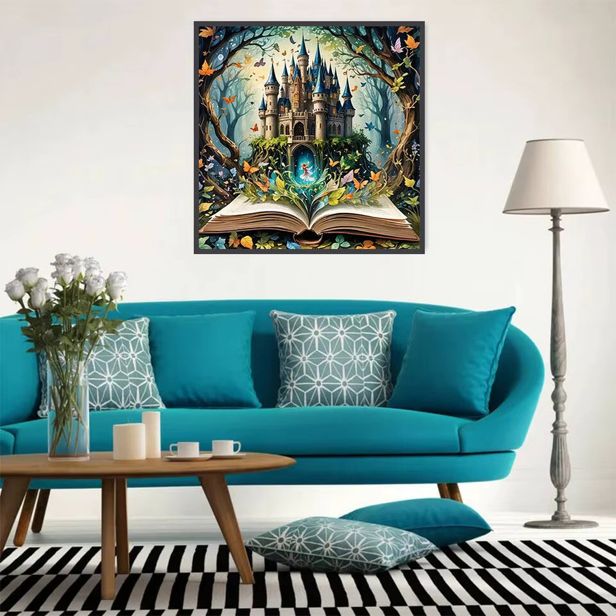 EverShine DIY Diamond Painting Set Schloss und Landschaft Mosaik mit Full Round Steinen B/H: 20 x 20 cm - Bild 3