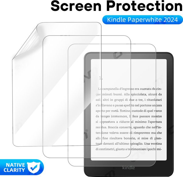 ONM SOFT Schutzfolie für Kindle Paperwhite 12. Generation 2024 E-Reader, transparent - Bild 1