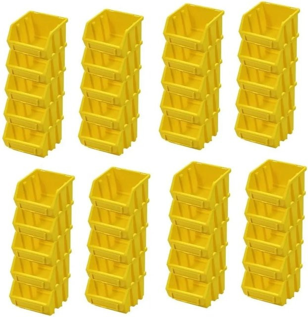 PROREGAL SuperSparSet mit 40 Sichtlagerboxen aus Polypropylen in Gelb, H x B x T: 7,5 x 11,6 x 11,2 cm - Bild 1